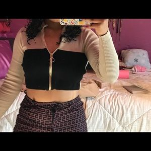 Beige crop top